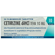 Afbeelding in Gallery-weergave laden, Cetirizine dihcl teva tablet filmomhuld 10mg