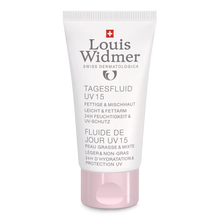 Afbeelding in Gallery-weergave laden, Louis Widmer Dag Fluid UV 15 Licht Zonder Parfum - huidproducten.nl
