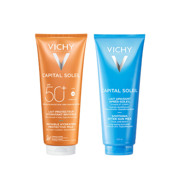VICHY CAPITAL SOLEIL MELK SPF50 + VICHY IDEAL SOLEIL AFTERSUN MELK - Vichy - Huidproducten.nl