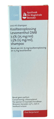 Koolteeroplossing Levomenthol DMB 7,5% / 1,5% Shampoo – Apotheek Heino