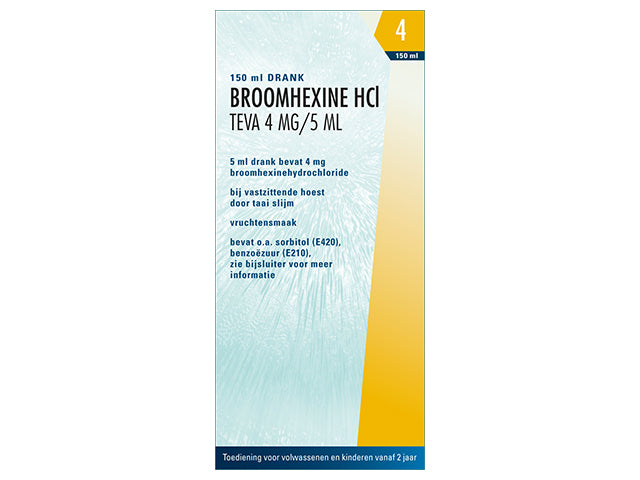 Broomhexine Hcl 4=5 Teva Drank 0,8mg/ml