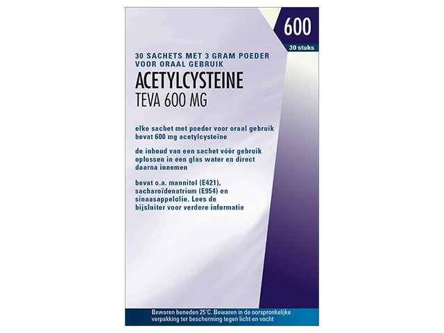 Acetylcysteine Pch Poeder Skvr 600mg 30 Zakjes