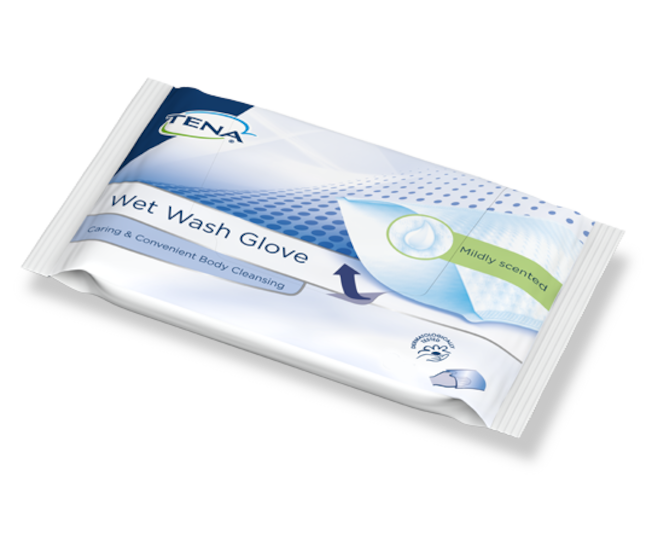 TENA Wet Wash Glove Mildly scented 8